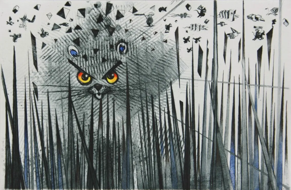 Cat, gravure de Jean-Marie Munier