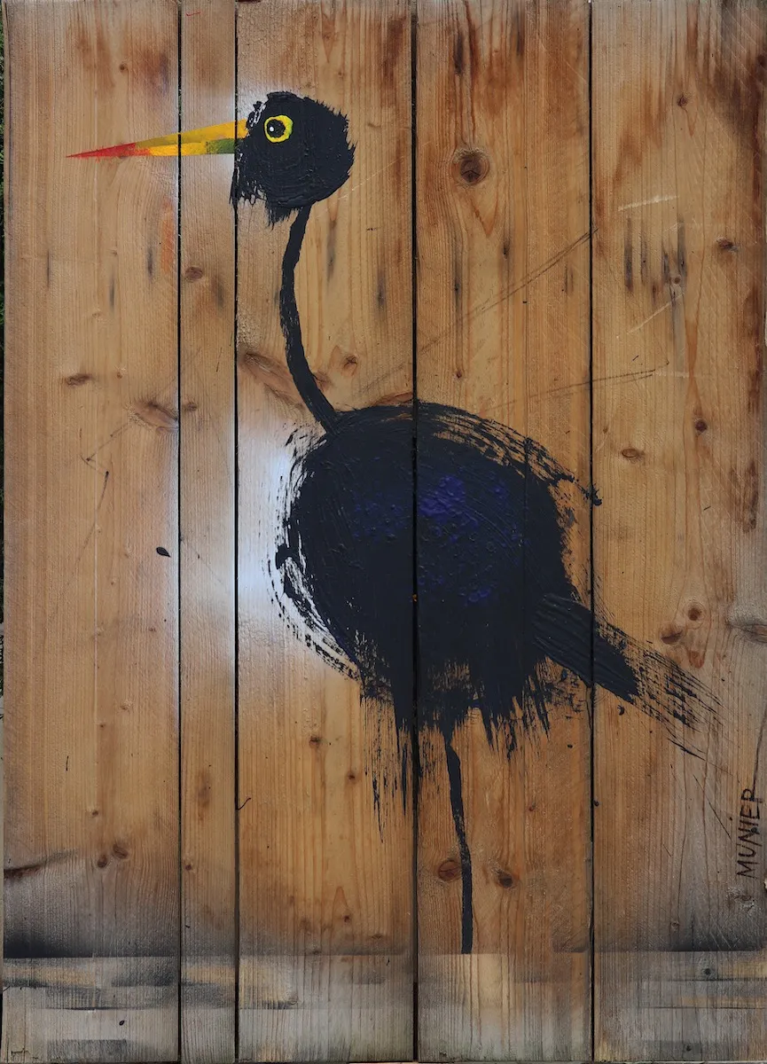 Black Ibis, painting by Jean-Marie Munier