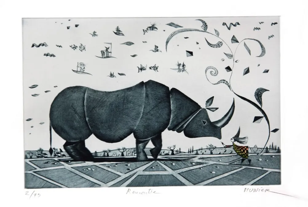 La rencontre, gravure de Jean-Marie Munier